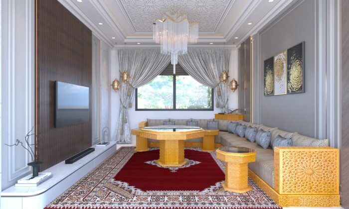 Dar Dmana Decor Salon Marocain traditionnel Slimania bois naturel Maroc Casablanca Marrakech Agadir Kénitra Rabat Salé Tanger Tétouan