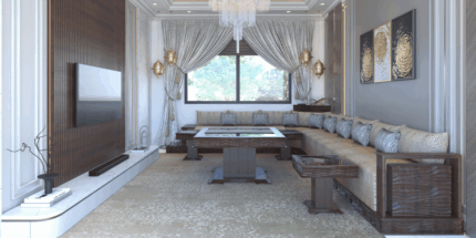 Salon Marocain traditionnel vagues Dar Dmana Decor (2)
