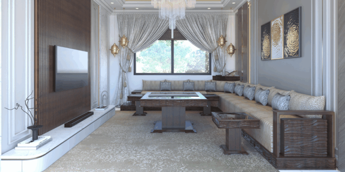 Salon Marocain traditionnel vagues Dar Dmana Decor (2)