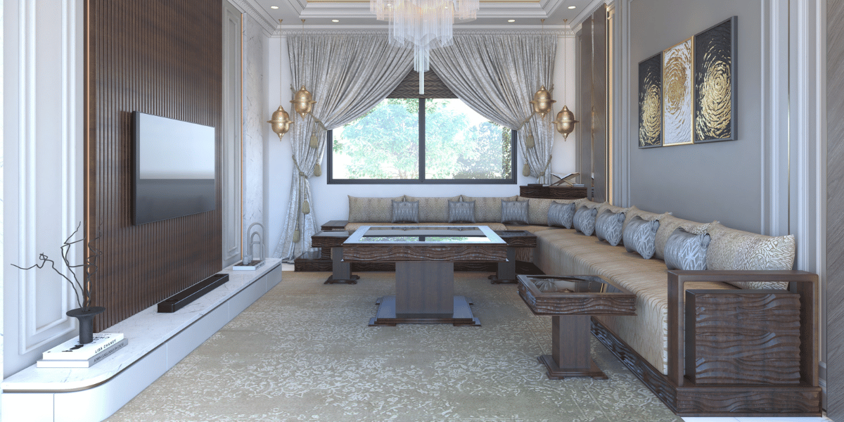 Salon Marocain traditionnel vagues Dar Dmana Decor (2)