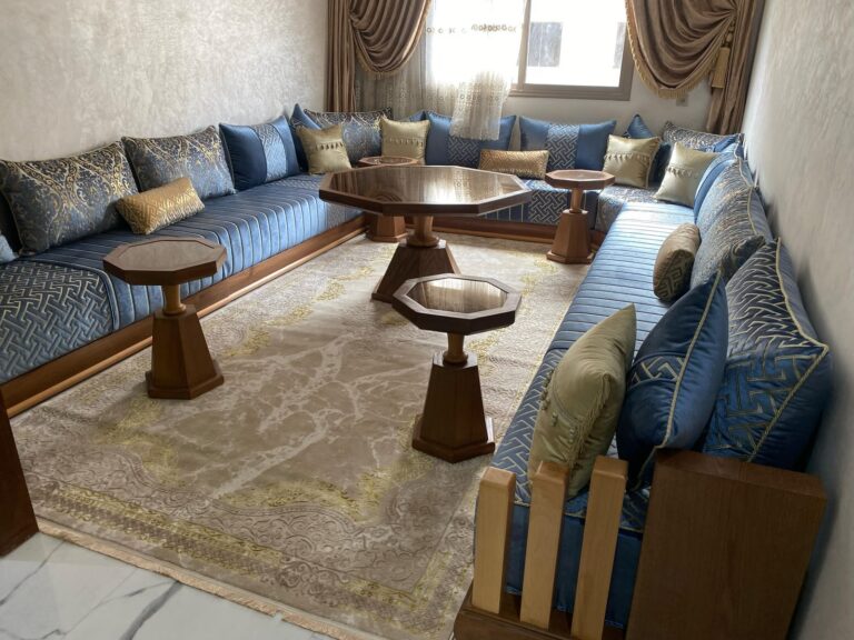 Salon marocain Bombé Simple sur mesure en bois massif — Salon Économique