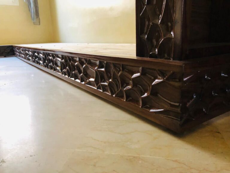 Salon marocain Noyer sur mesure en bois massif — Salon Premium