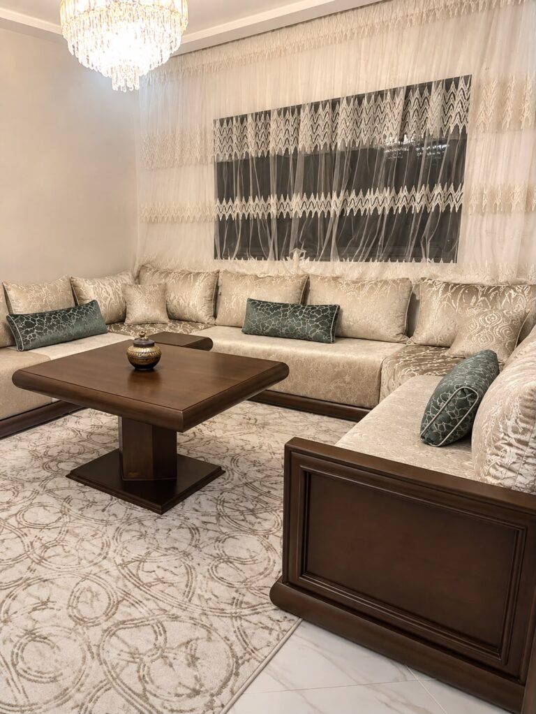 Salon marocain Simple sur mesure en bois massif — Salon Premium