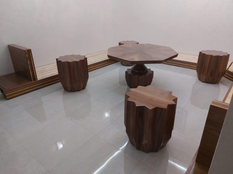 Salon marocain Sophia sur mesure en bois massif — Salon Économique