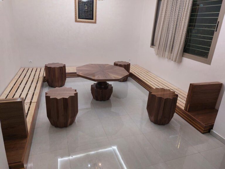 Salon marocain Sophia sur mesure en bois massif — Salon Économique